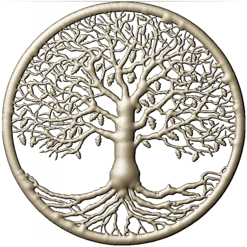 Tree of Life Round Medallion - STL 3D Model for CNC