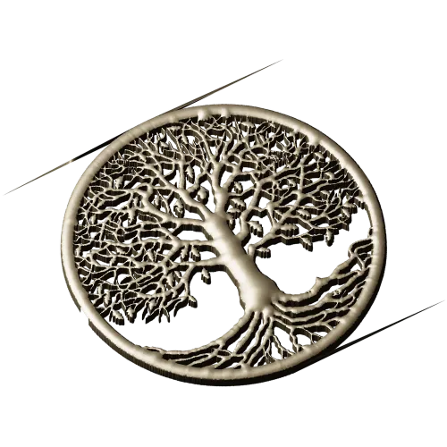 Tree of Life Round Medallion - STL 3D Model for CNC