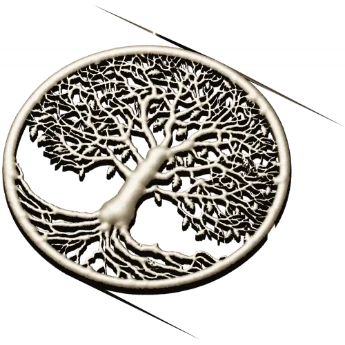Tree of Life Round Medallion - STL 3D Model for CNC