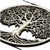 Tree of Life Round Medallion - STL 3D Model for CNC
