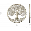 Tree of Life Round Medallion - STL 3D Model for CNC