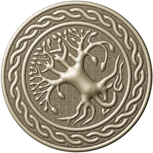 Celtic Tree of Life round medallion STL for CNC