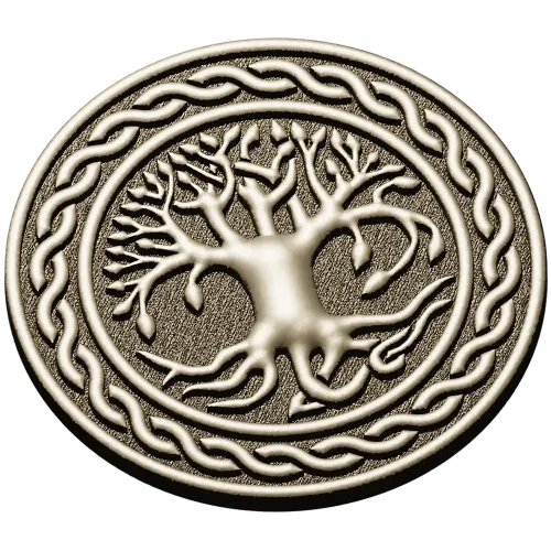 Celtic Tree of Life round medallion STL for CNC