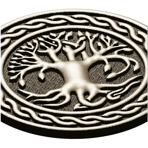 Celtic Tree of Life round medallion STL for CNC