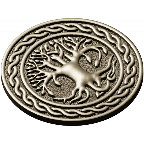 Celtic Tree of Life round medallion STL for CNC