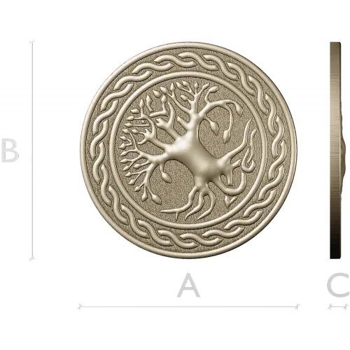 Celtic Tree of Life round medallion STL for CNC