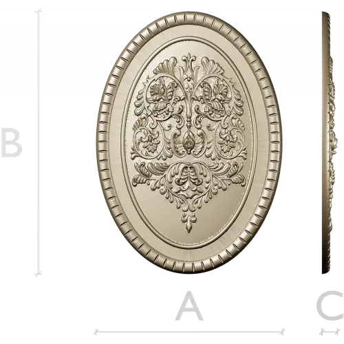 Овальное панно "Рокайль" - 3D модель STL для ЧПУ