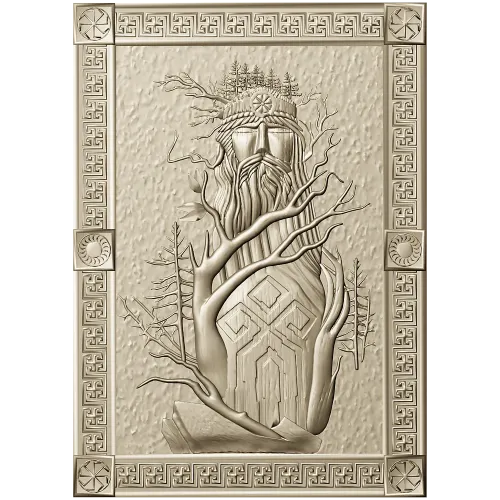 Slavic Leshy high-relief panel STL for CNC