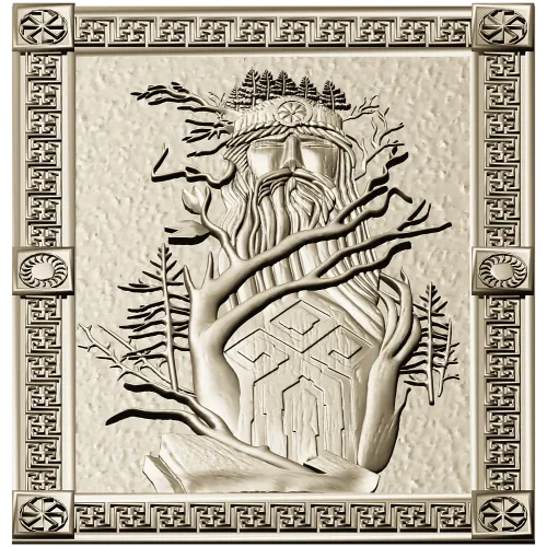 Slavic Leshy high-relief panel STL for CNC