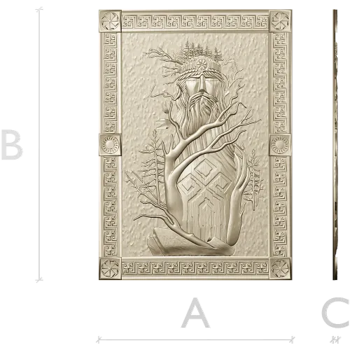 Slavic Leshy high-relief panel STL for CNC