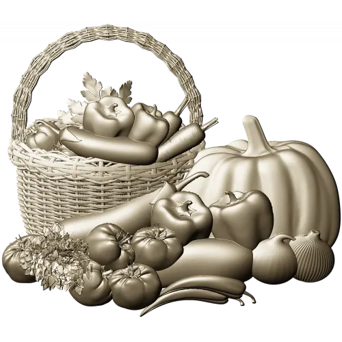 Корзина с овощами - 3D модель STL для ЧПУ фрезера