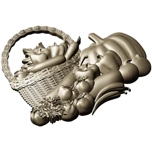Корзина с овощами - 3D модель STL для ЧПУ фрезера