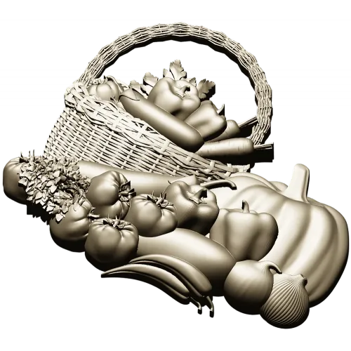 Корзина с овощами - 3D модель STL для ЧПУ фрезера