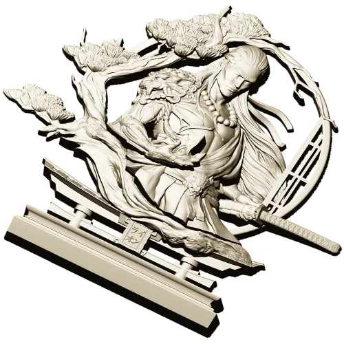 Воин Сакуры - 3D модель STL для ЧПУ