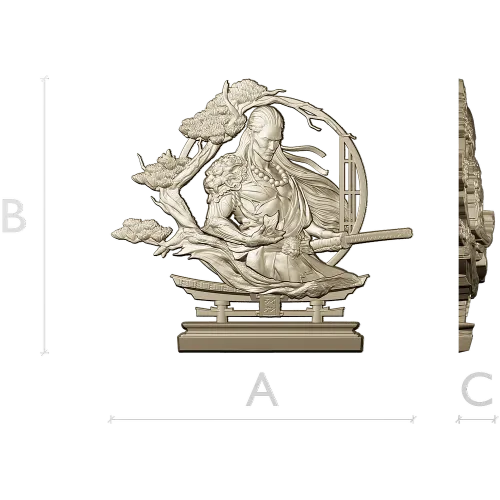Воин Сакуры - 3D модель STL для ЧПУ