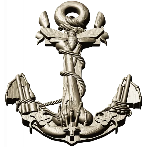 Sea Anchor with Moth - high-relief STL 3D model for CNC