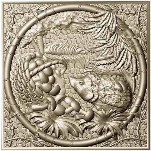 Forest Hedgehog Decorative Panel STL for CNC