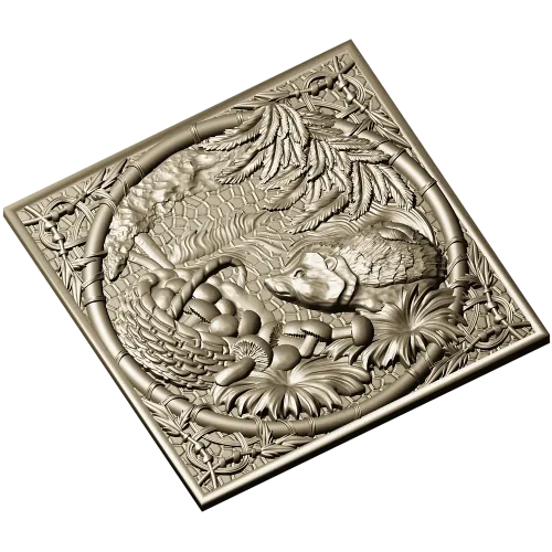 Forest Hedgehog Decorative Panel STL for CNC