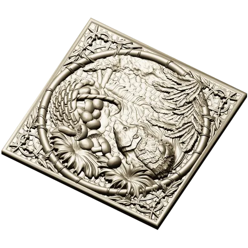 Forest Hedgehog Decorative Panel STL for CNC