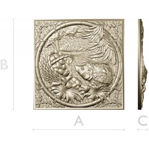 Forest Hedgehog Decorative Panel STL for CNC