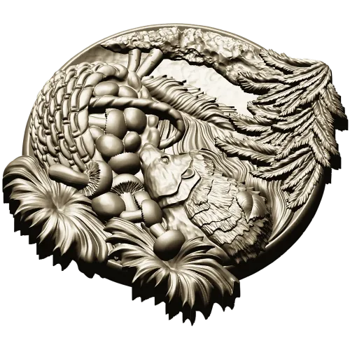 Ёжик в корзинке - 3D модель STL для ЧПУ, рельефный декоративный панно