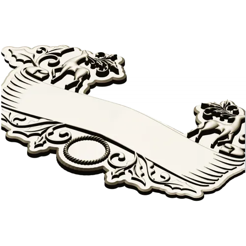 Ornate Deer Banner - STL 3D Model for CNC