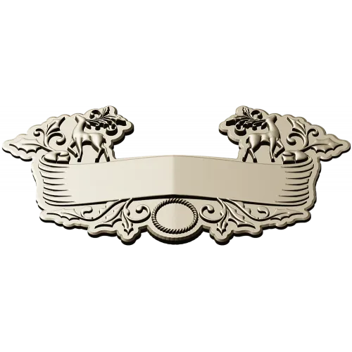 Ornate Deer Banner - STL 3D Model for CNC