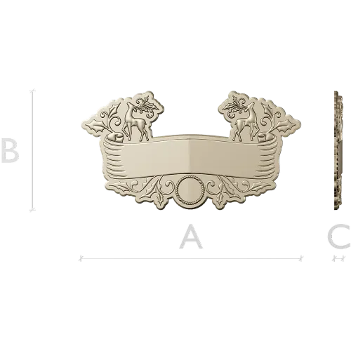 Ornate Deer Banner - STL 3D Model for CNC