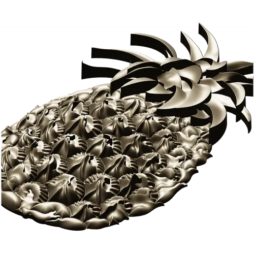Pineapple Blossom Relief - STL 3D model for CNC milling
