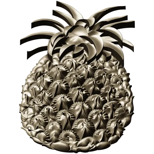 Pineapple Blossom Relief - STL 3D model for CNC milling