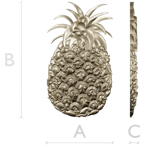 Pineapple Blossom Relief - STL 3D model for CNC milling