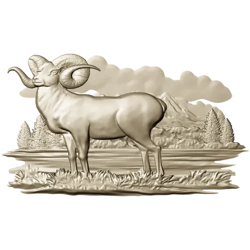 Mountain Ram relief STL for CNC milling