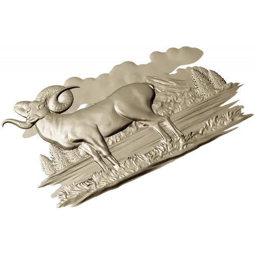 Mountain Ram relief STL for CNC milling
