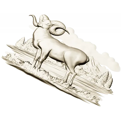 Mountain Ram relief STL for CNC milling