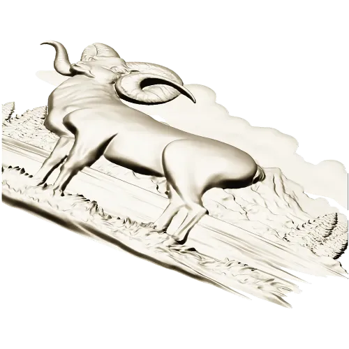 Mountain Ram relief STL for CNC milling