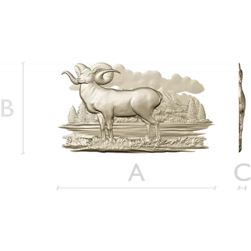 Mountain Ram relief STL for CNC milling