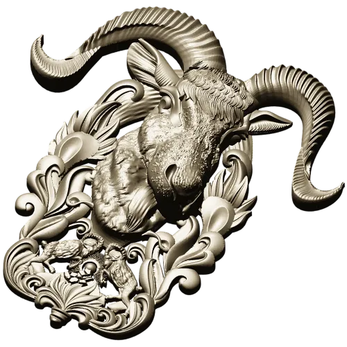 Ram Head High-Relief STL Model for CNC