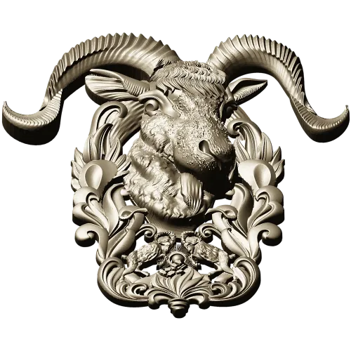 Ram Head High-Relief STL Model for CNC