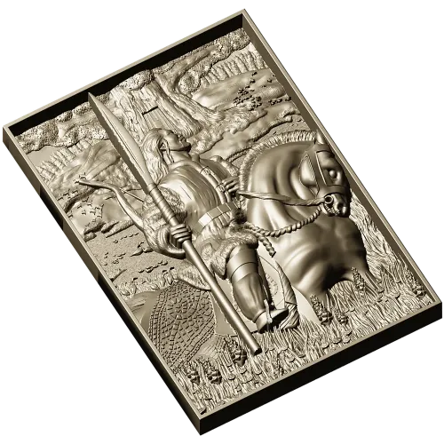 Batyr relief panel STL for CNC carving