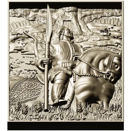 Batyr relief panel STL for CNC carving