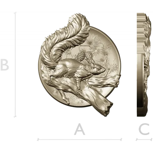 Squirrel Medallion STL - high-relief 3D model for CNC