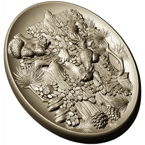 3D модель STL "Лесные белочки" - овальное панно для ЧПУ