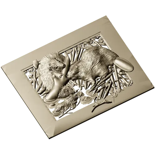 Панно "Бобровая заводь" - 3D модель STL для ЧПУ