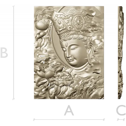 Бодхисаттва Авалокитешвара - рельефная панель (STL для ЧПУ)