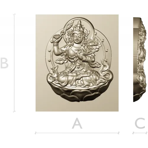Lotus Bodhisattva High-Relief STL