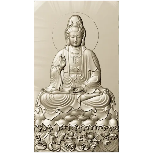 High-relief Buddha STL for CNC - Seated Lotus Panel