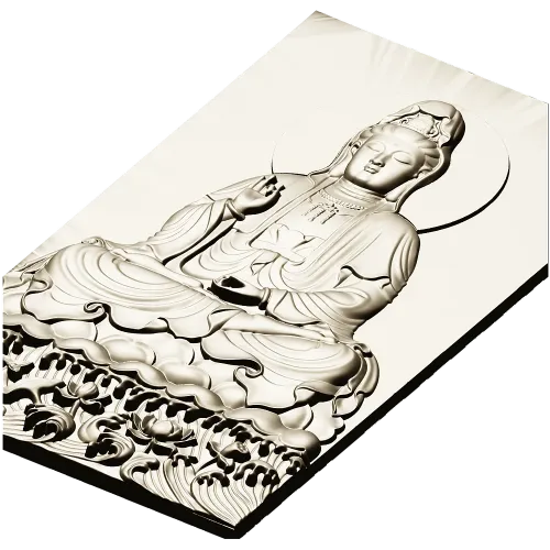 High-relief Buddha STL for CNC - Seated Lotus Panel