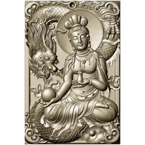 Serene Dragon Buddha Plaque