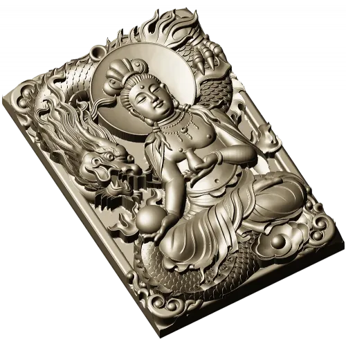 Serene Dragon Buddha Plaque