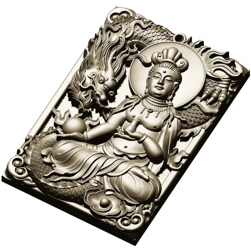 Serene Dragon Buddha Plaque
